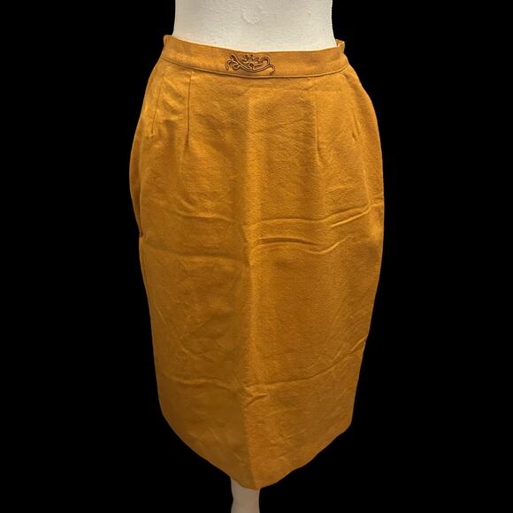 Vintage Mustard Embroidered Two-Piece Set – Size 8 - Picture 3 of 5